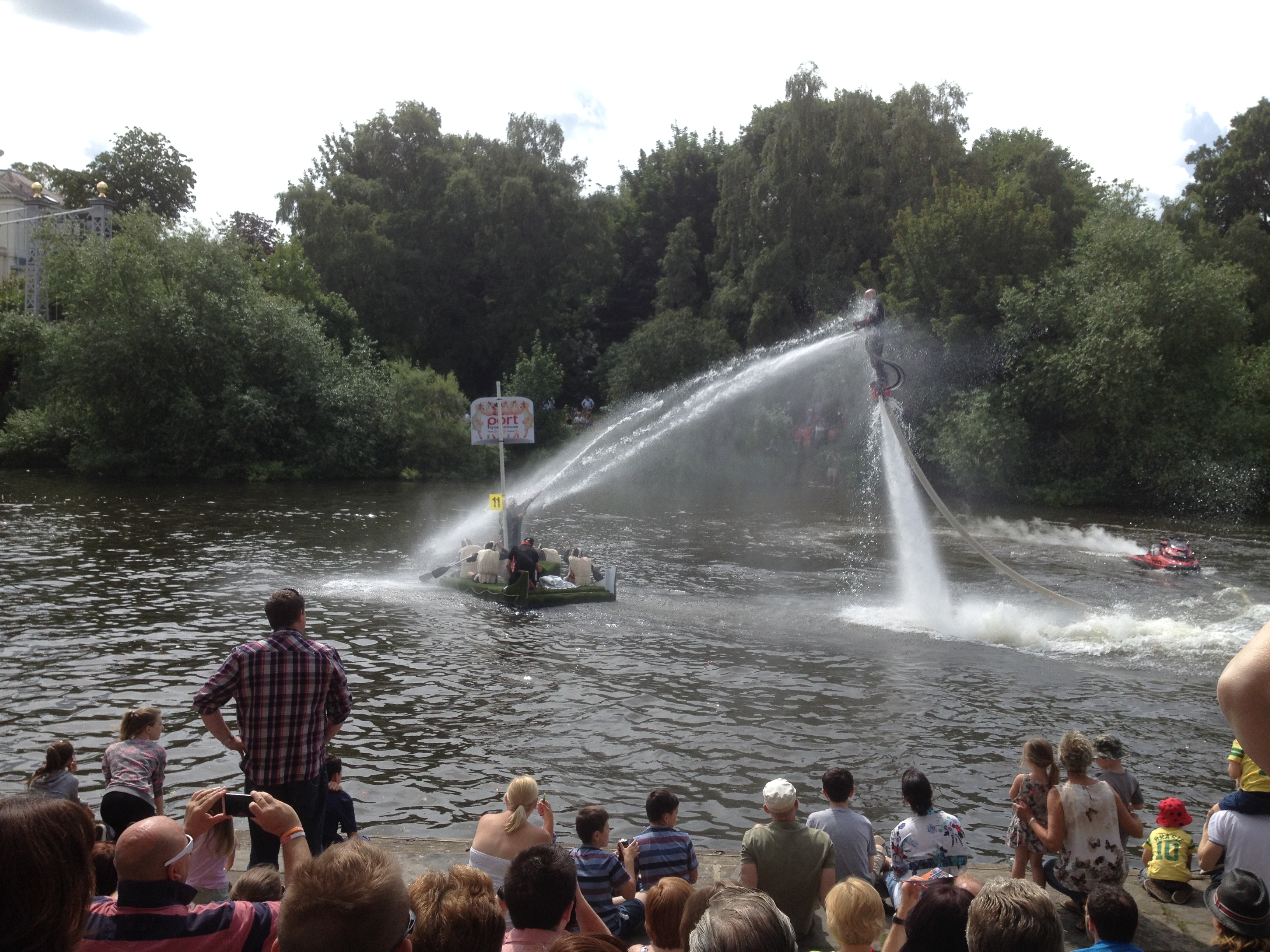 Jay St John soaks the Port Tyres Raft Port Tyres at the Chester Rotary Raft Race
